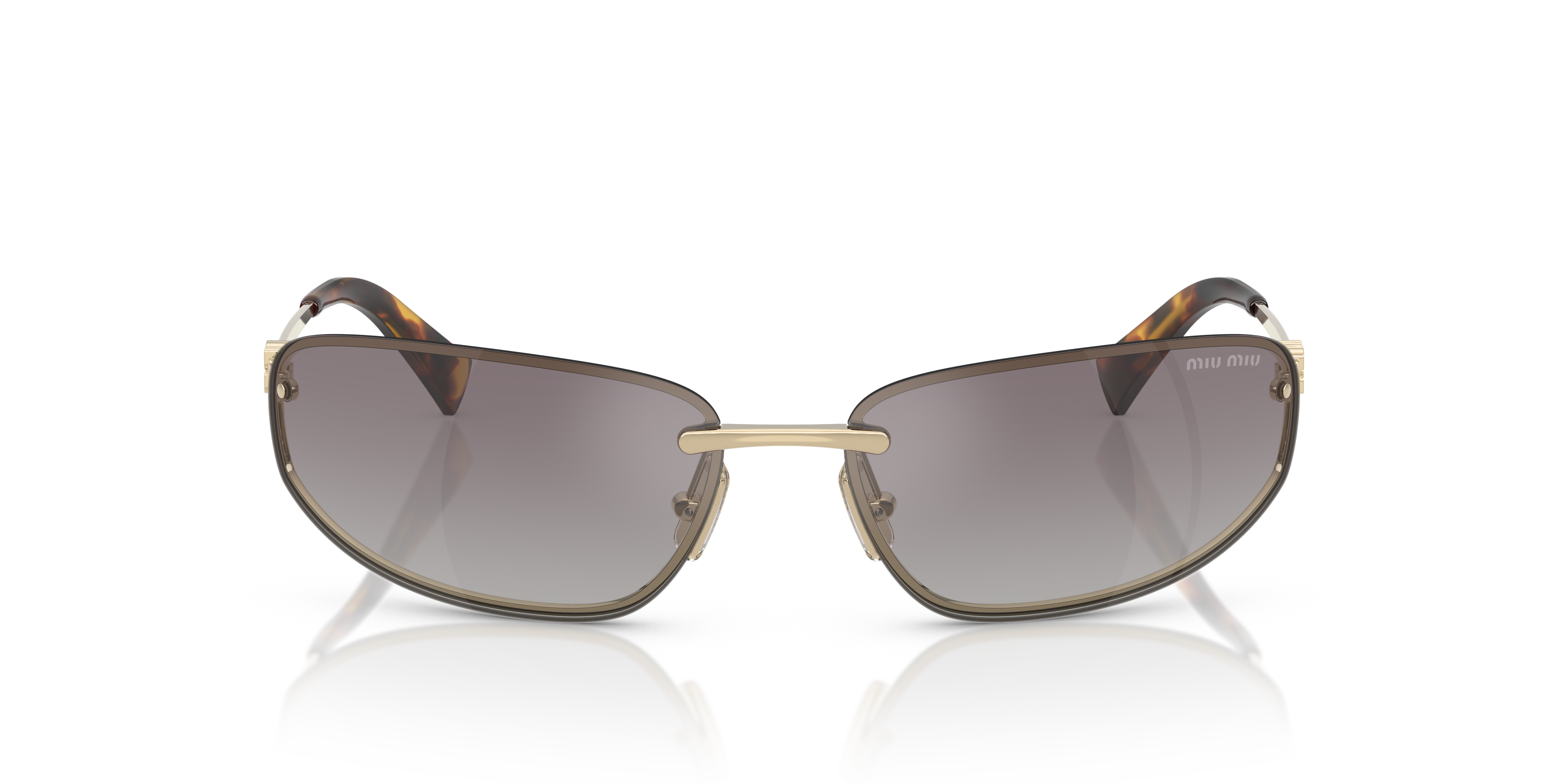 Miu Miu Woman Miu Miu MU A50S ZVN30C Sunglasses Metal Gold Blue Round Normal Nuanced