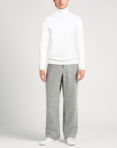 Man Turtleneck Ivory Size 38 Merino Wool