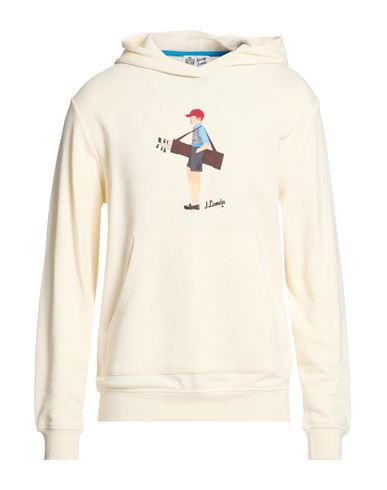 Man Sweatshirt Cream Size M Cotton