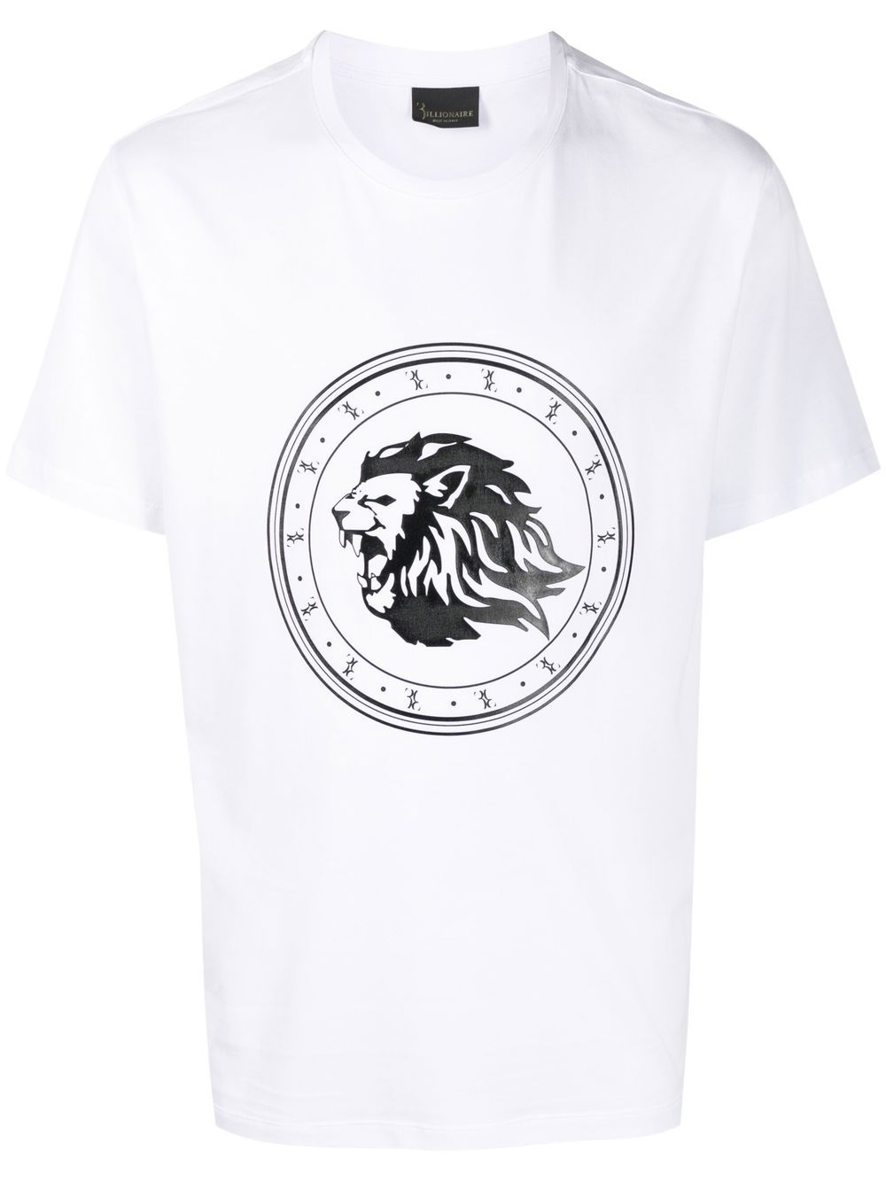 Flocked-logo short-sleeved T-shirt - Blue
