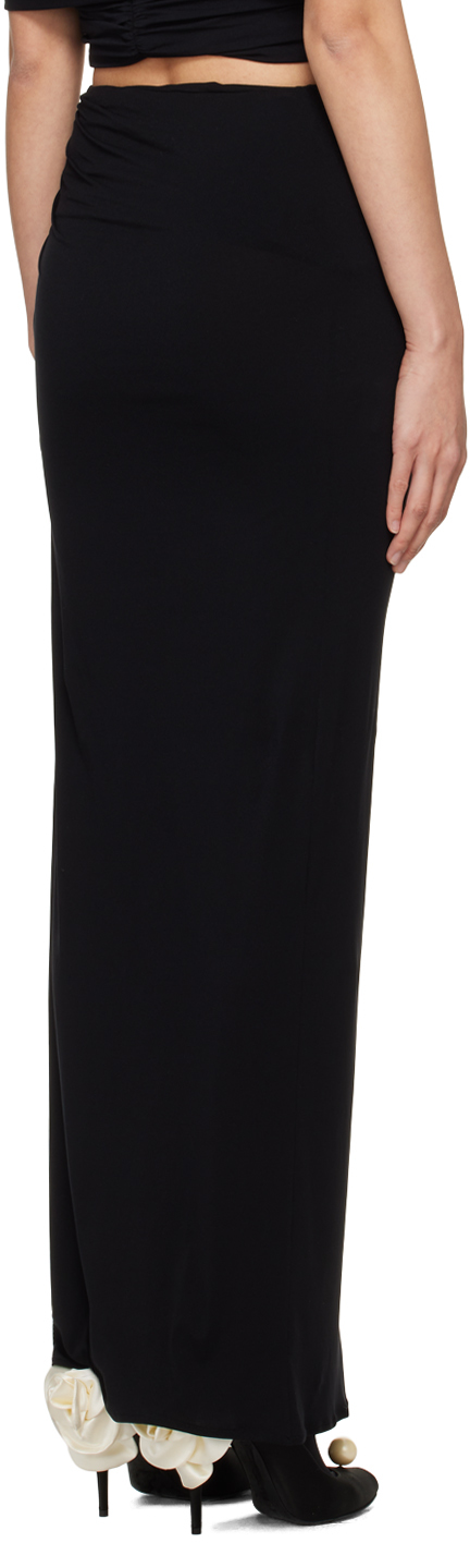 Magda Butrym Black Hip Plunge Maxi Skirt