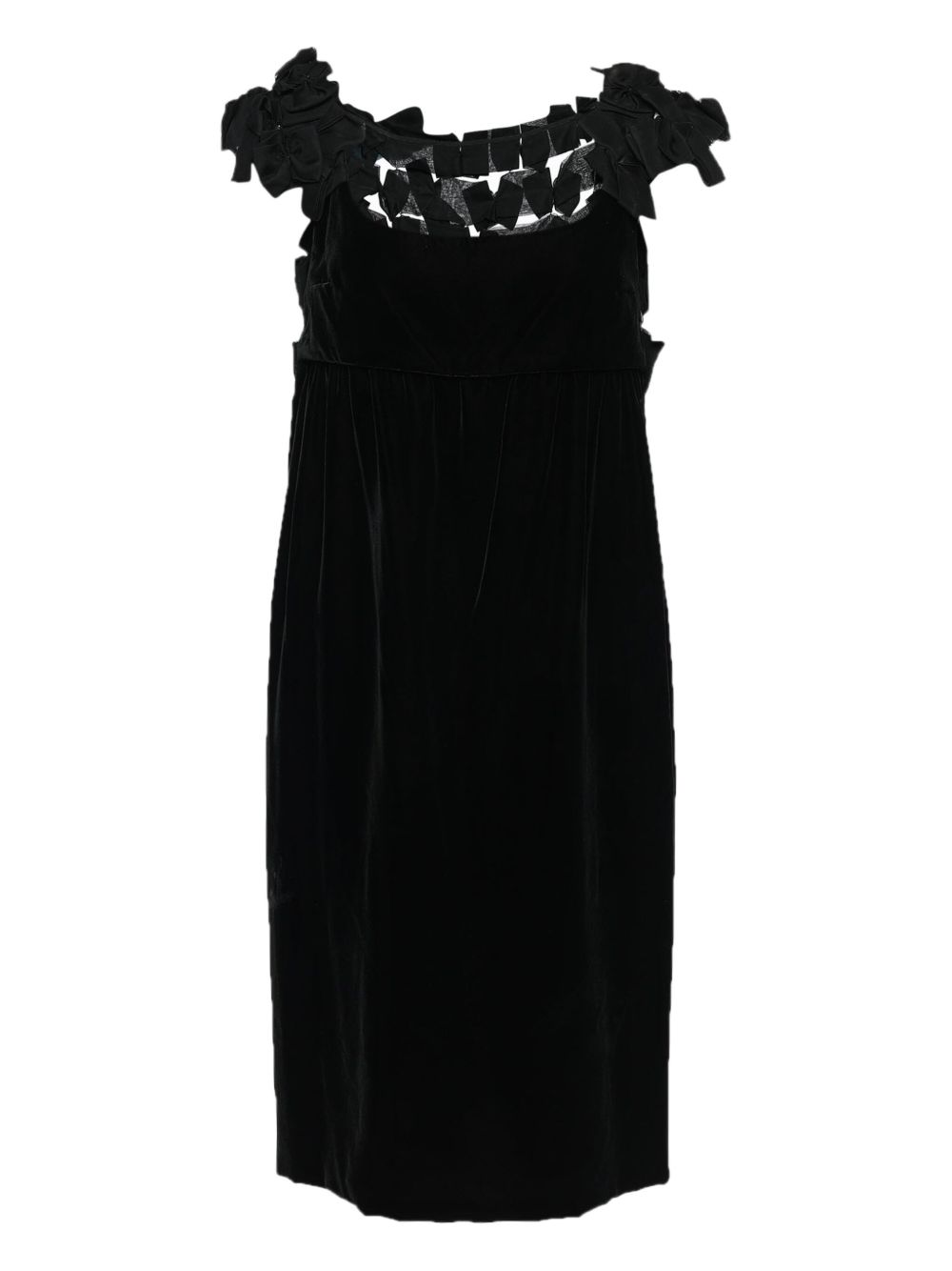 Bow-applique dress - Black