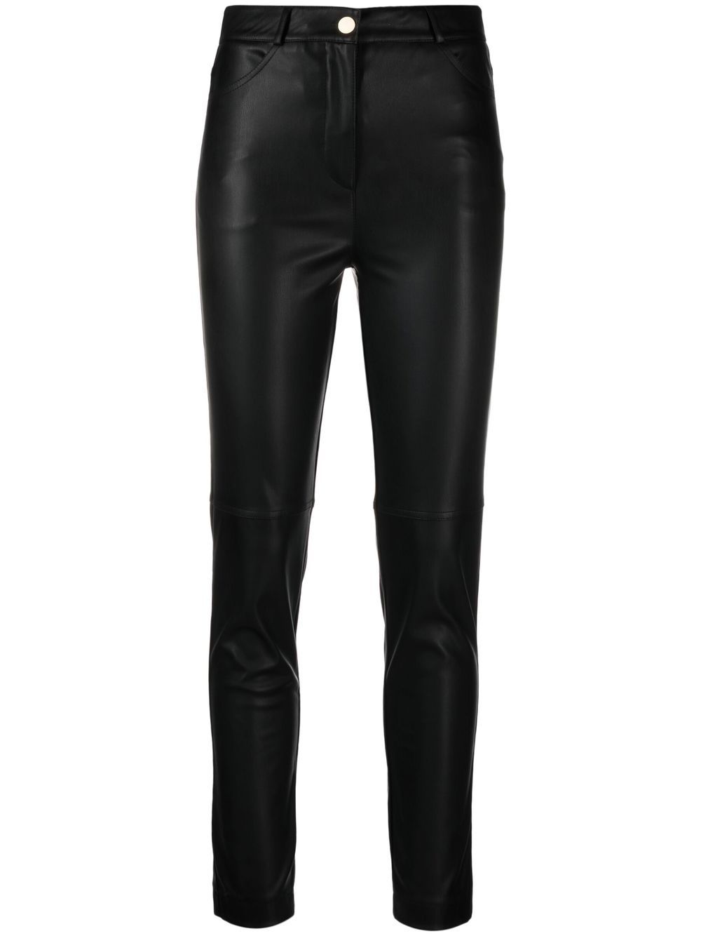 Faux-leather skinny trousers - Black