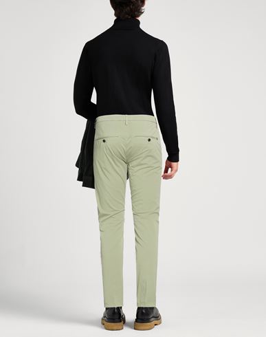 Man Pants Sage green Size 33 Cotton, Elastane
