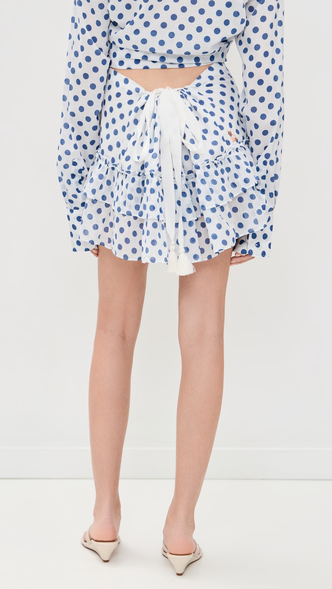Cinch Back Mini Skirt Pacific Dot One Size