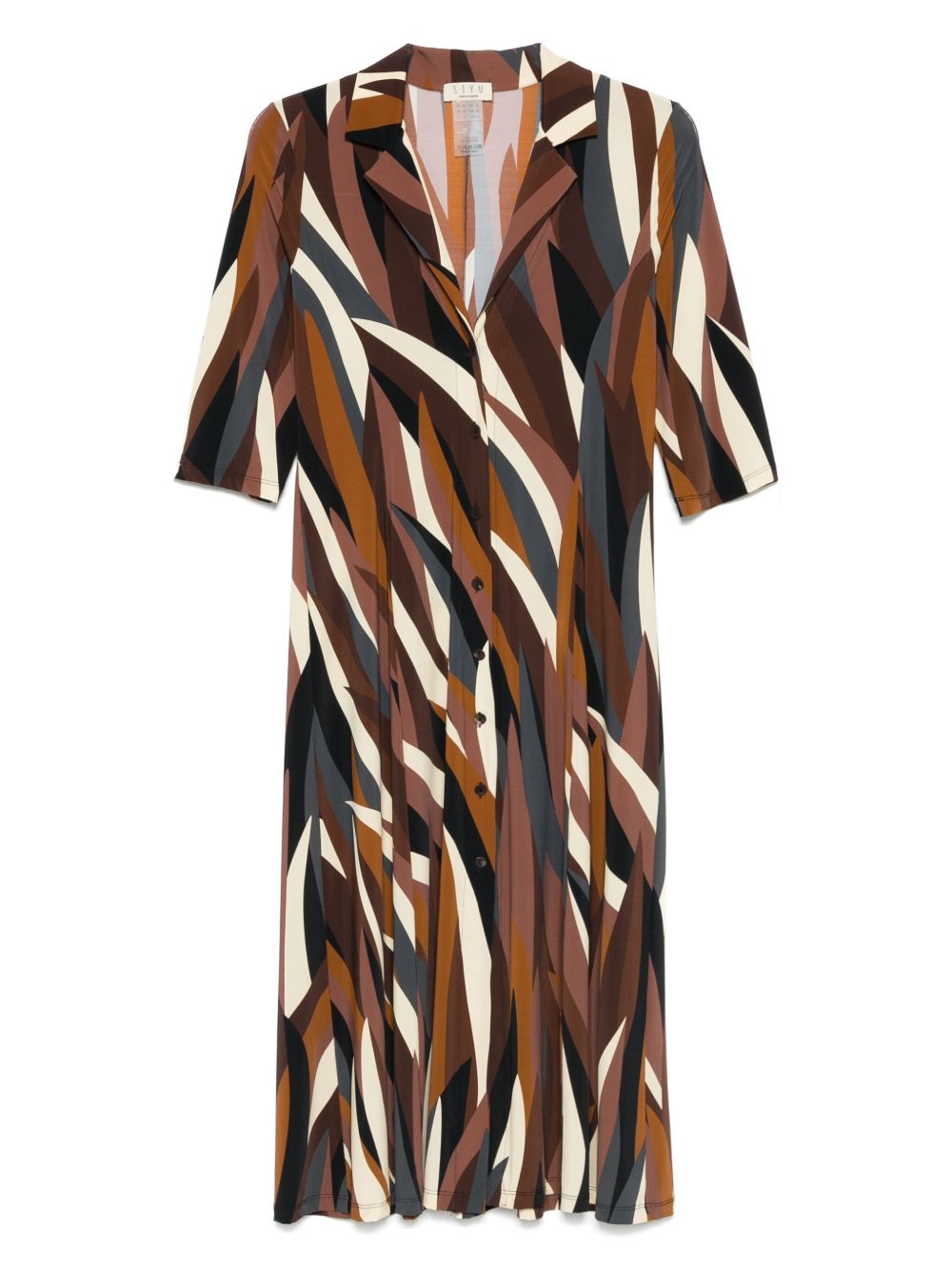 Abstract-print dress - Brown