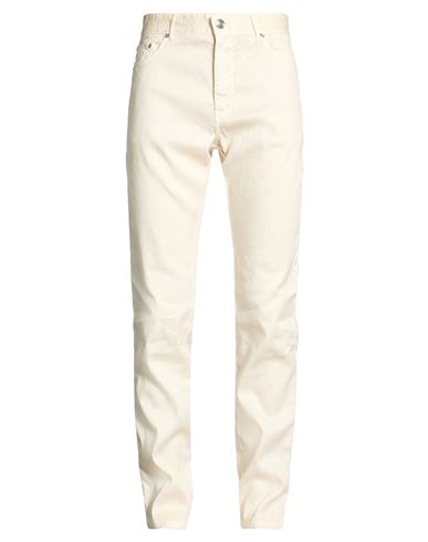 Man Pants Cream Size 30 Linen, Cotton, Elastane
