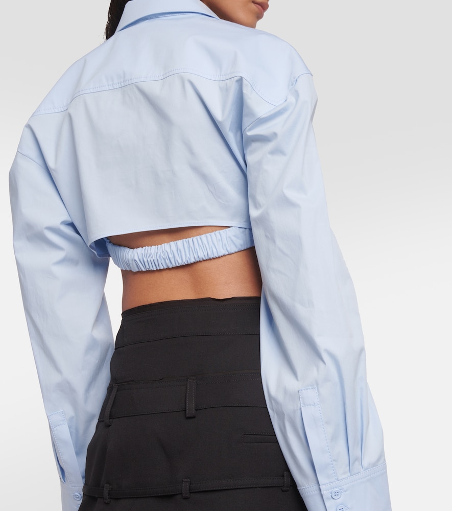 La Chemise Bahia cotton-blend cropped top