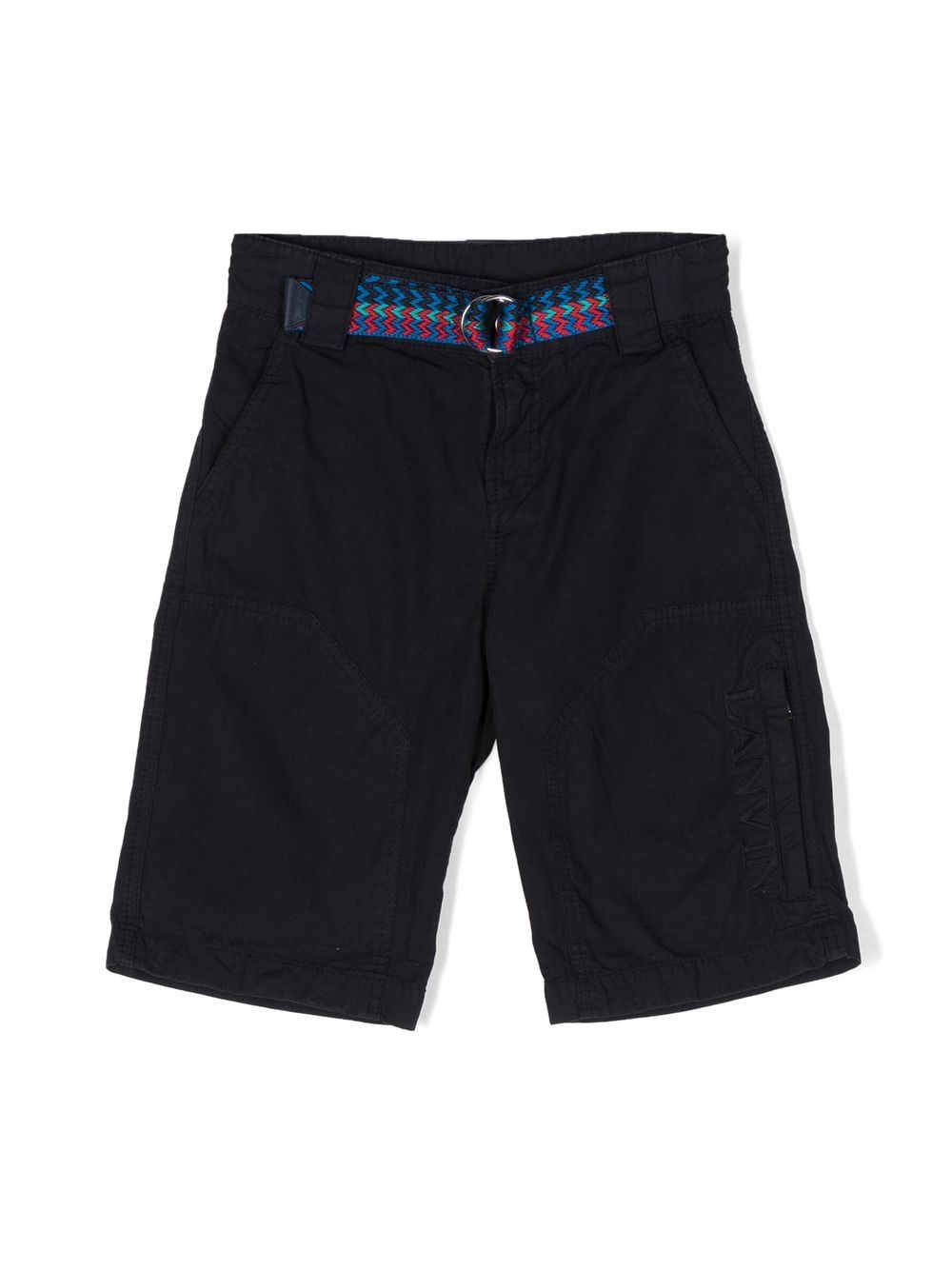 Logo-embroidered chino shorts - Blue