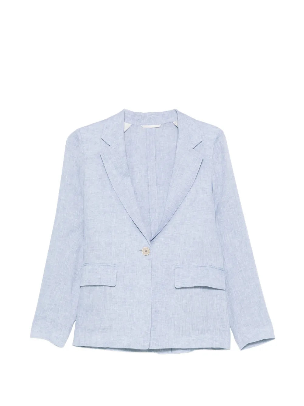 Linen Single-Breasted Blazer — light blue