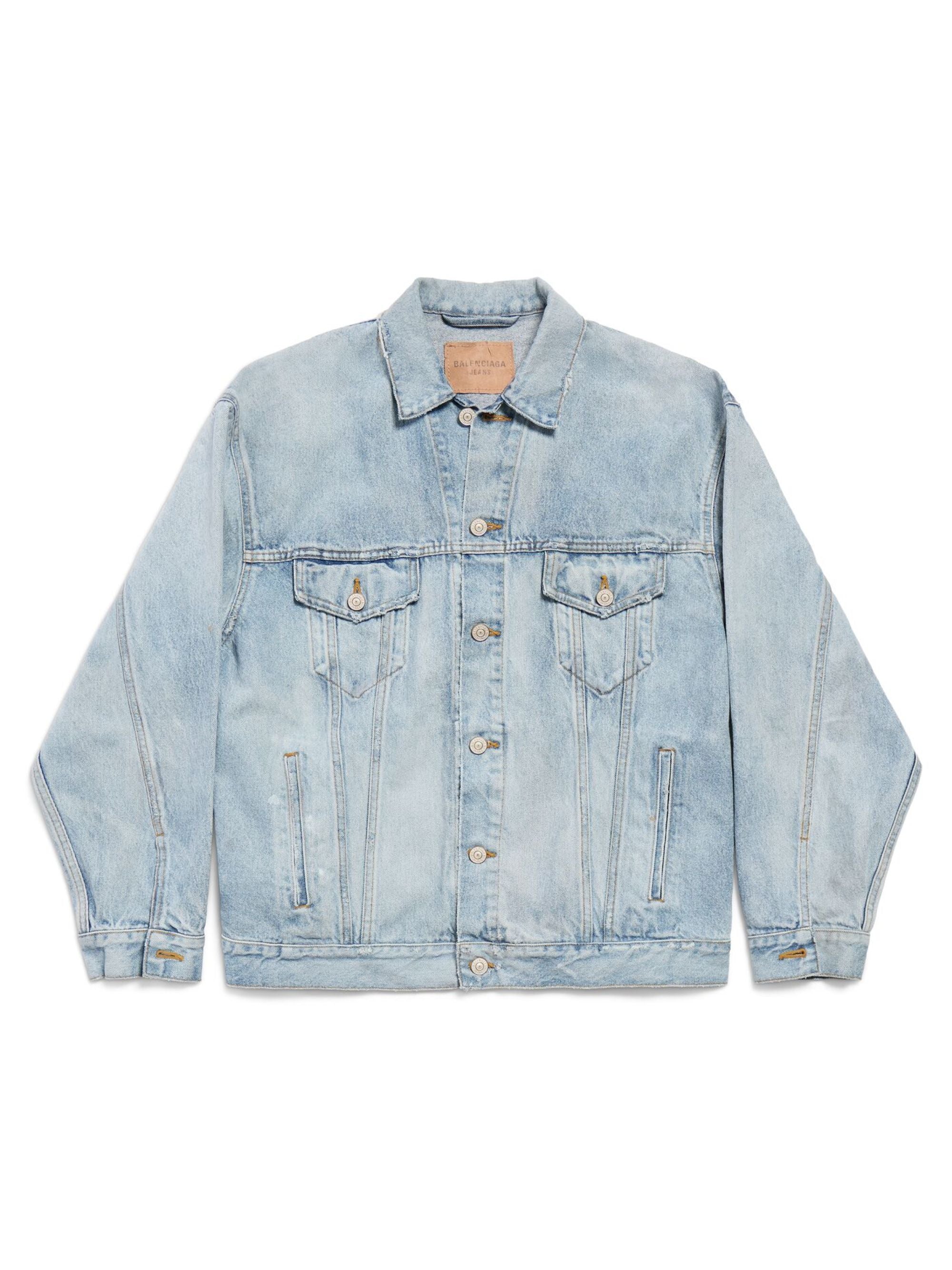Pointed Collar Button-Up Jacket with Motif