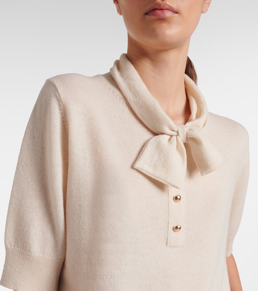 Bow-detail wool and cashmere sweater