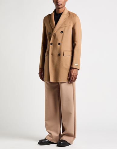 Paltò Man Coat Camel Size 36 Wool, Nylon