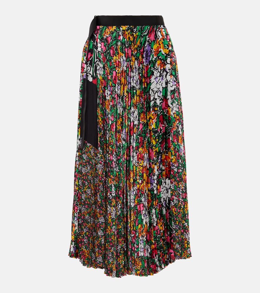 High-rise floral midi skirt