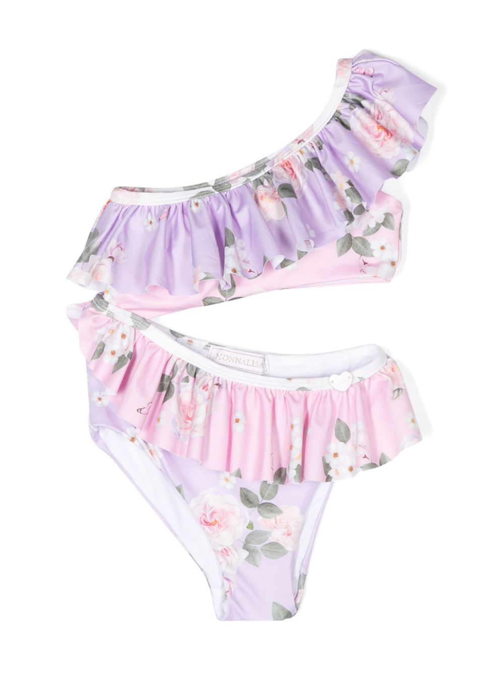 Floral-print cut-out swimsuit - Purple