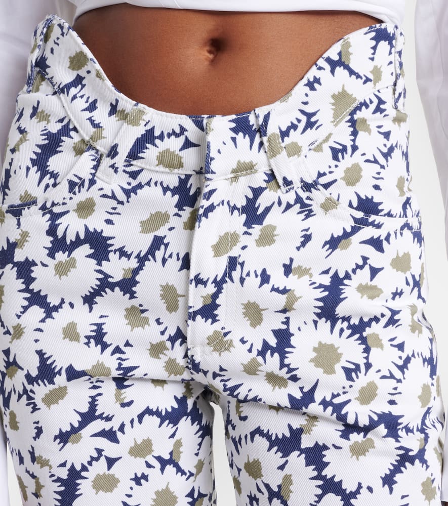 Floral flared jeans