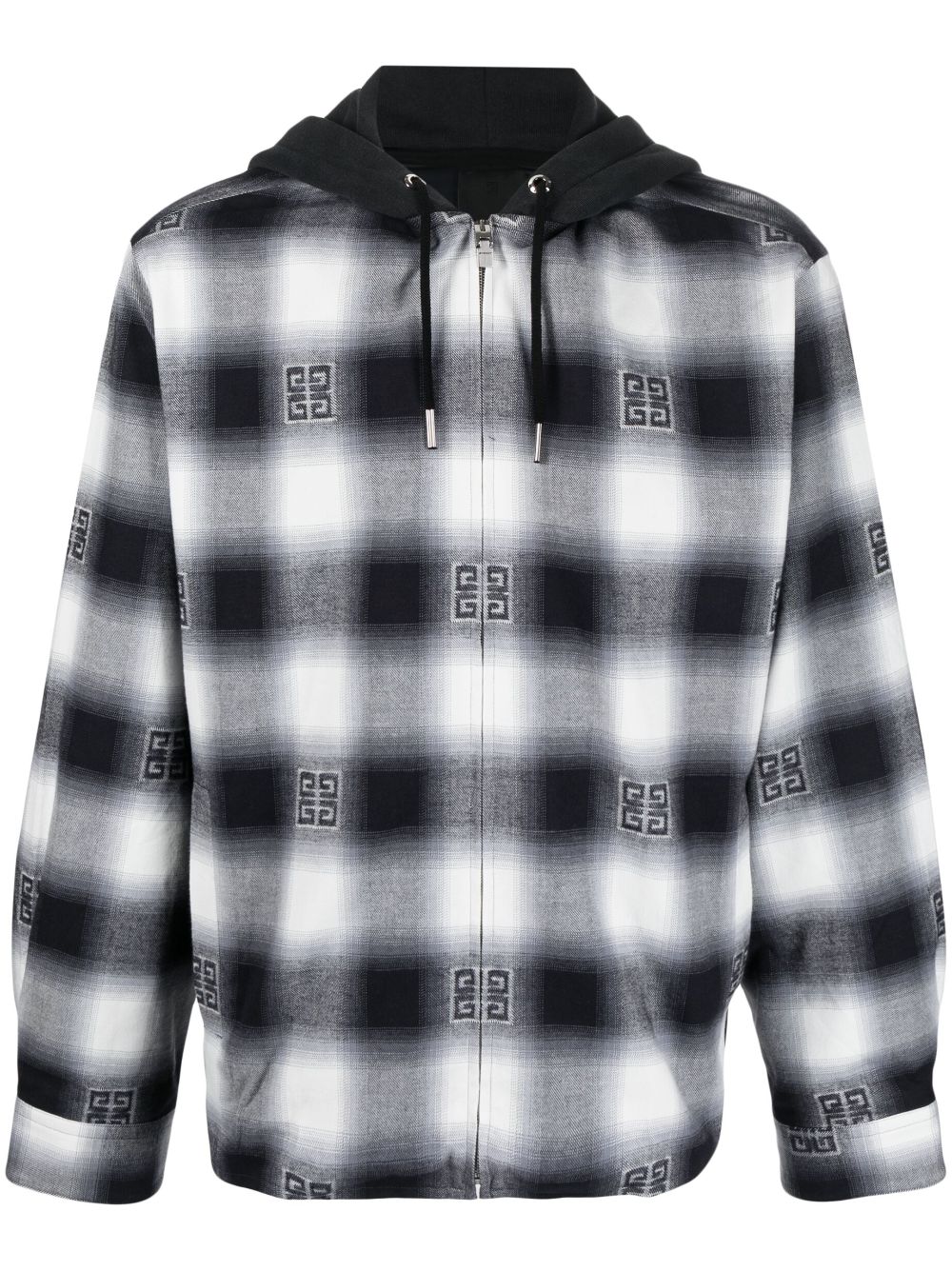Logo-print shirt jacket - Black