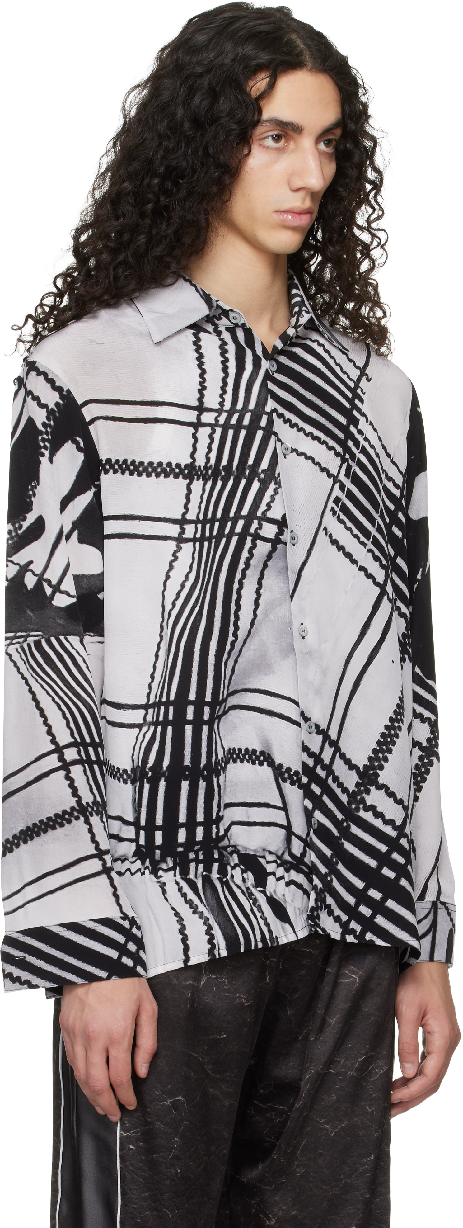 Black & White Clothing Facilities Silk Shirt