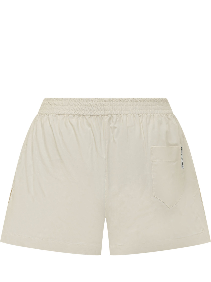White Solid Shorts