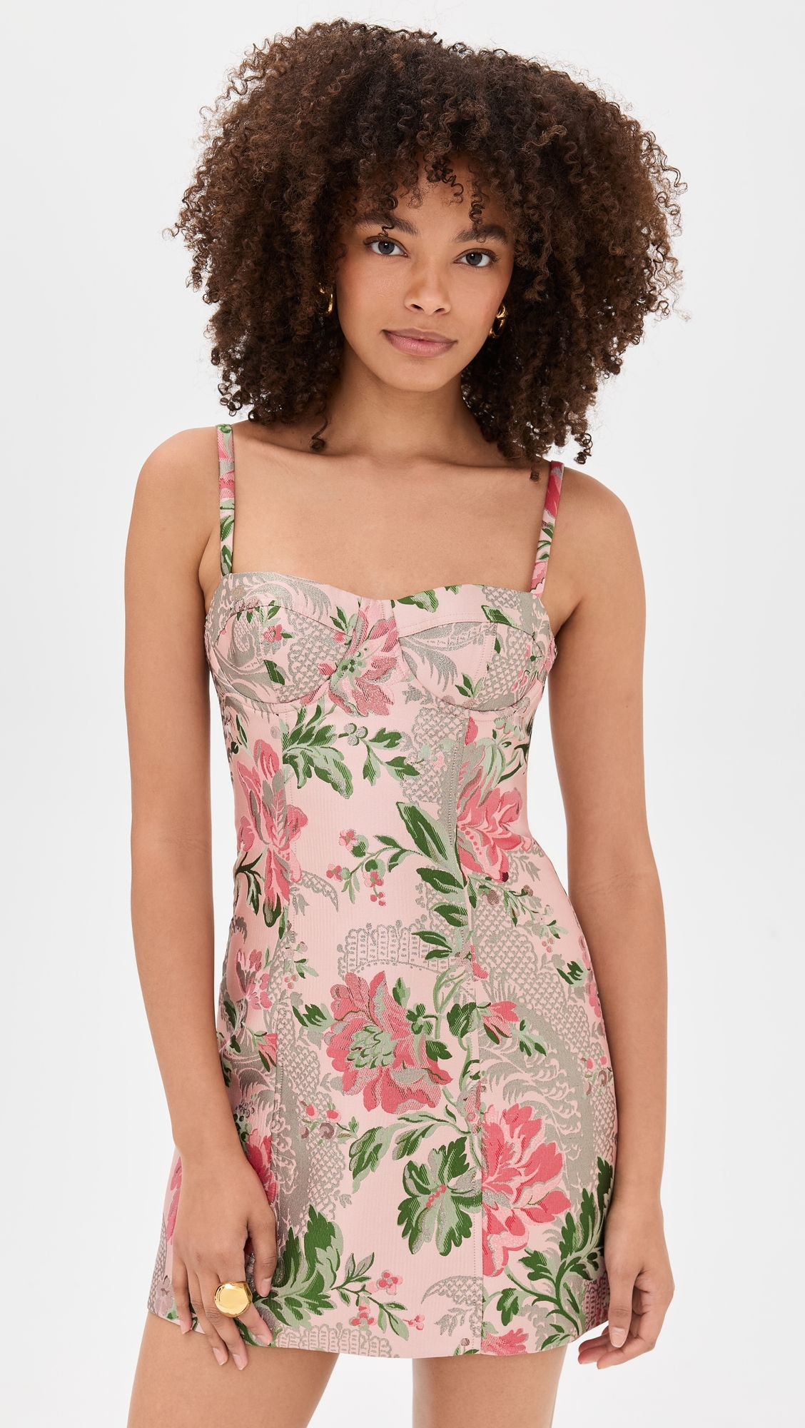 Claudine Mini Dress Jacquard PinkFlower