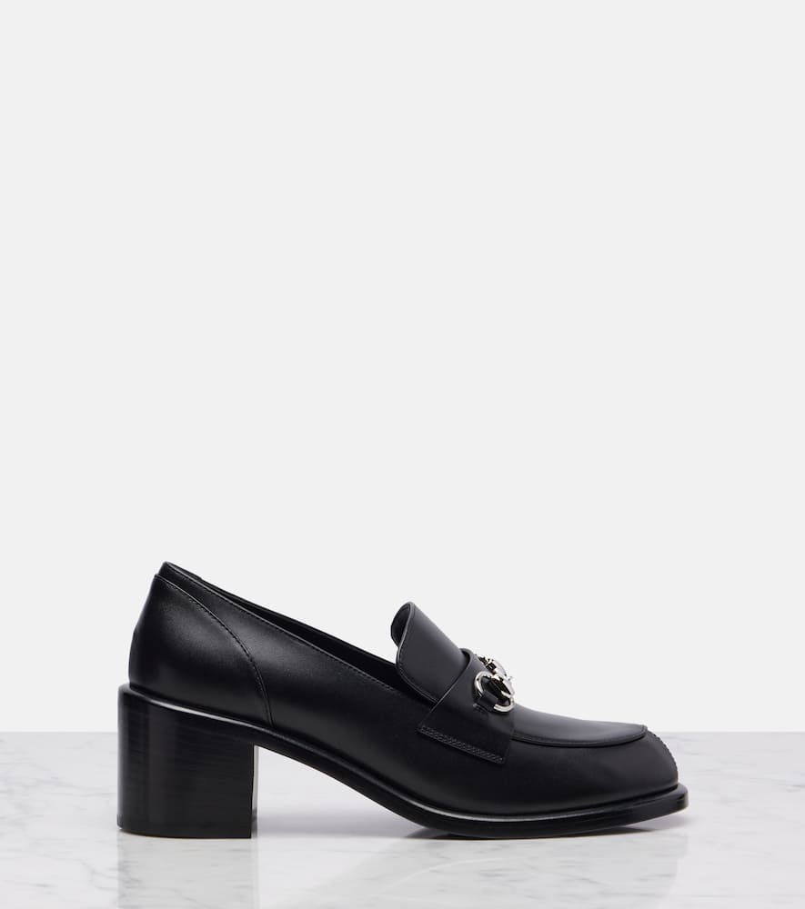 Horsebit leather loafer pumps