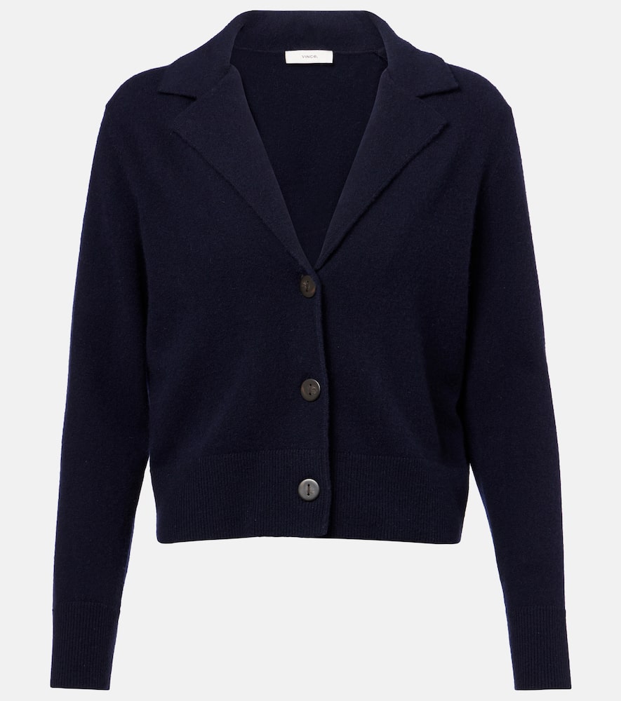 Cropped wool and cashmere cardigan
