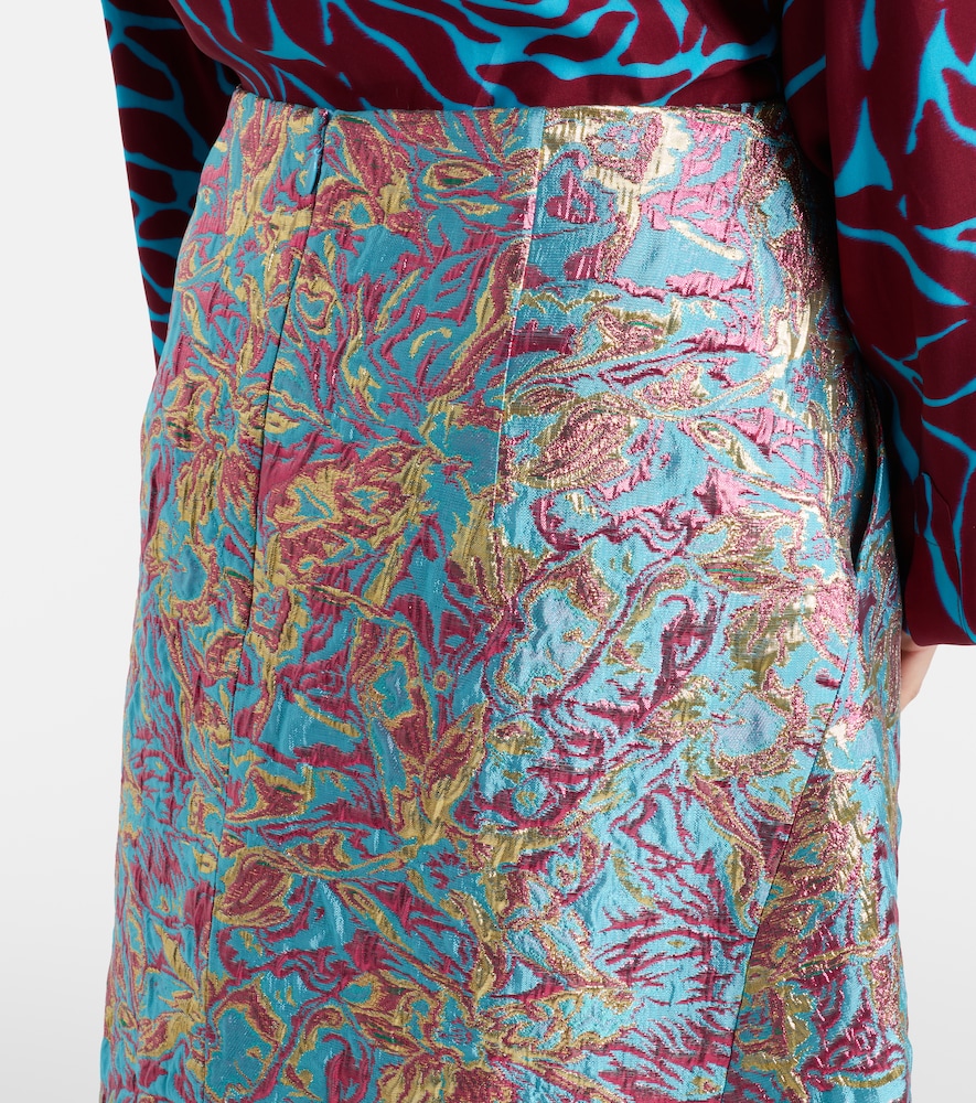 Brocade midi skirt