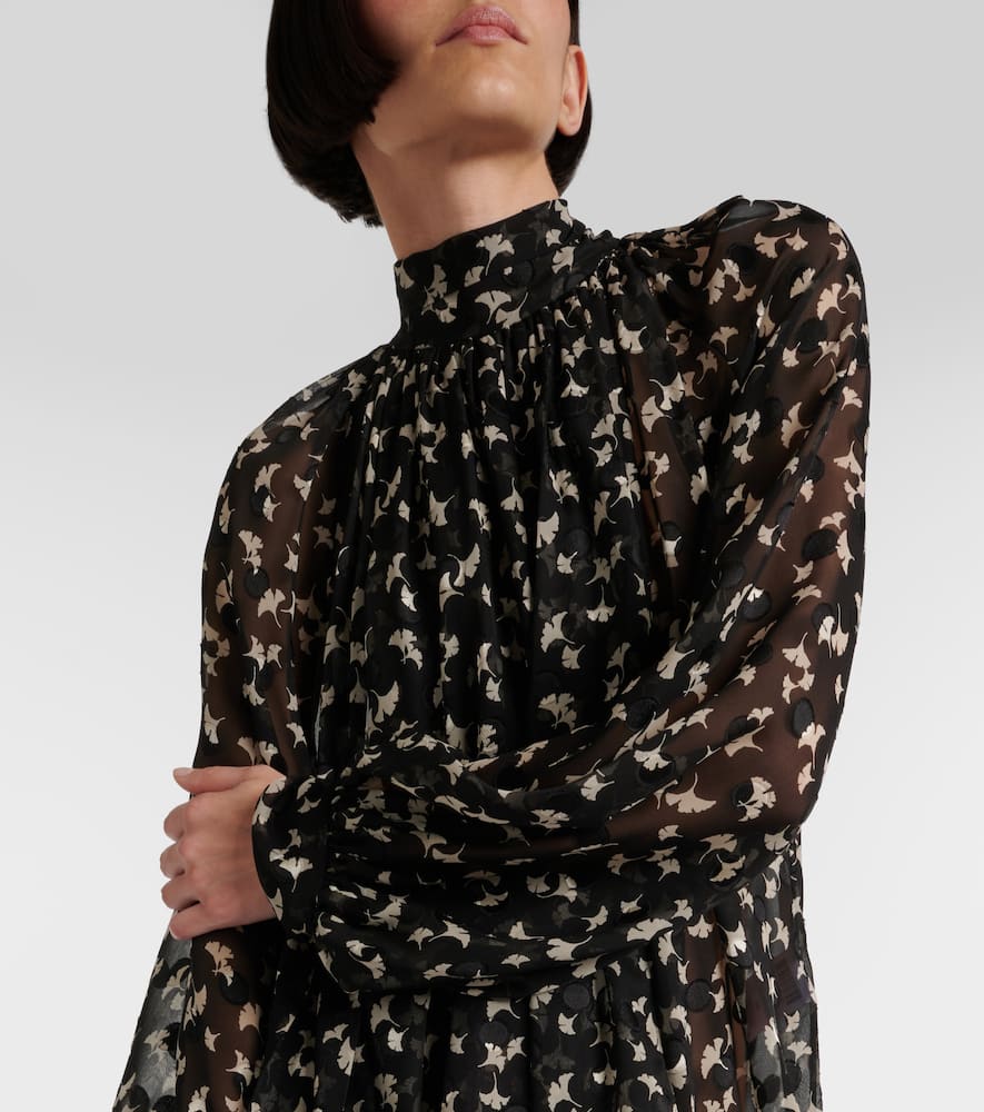 Chloé Floral silk chiffon midi dress