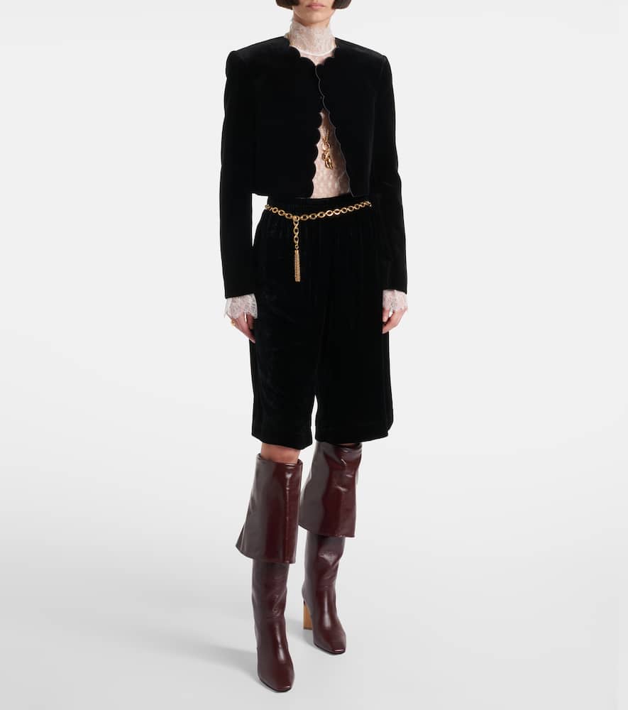 Chloé Spencer scalloped cotton velvet jacket