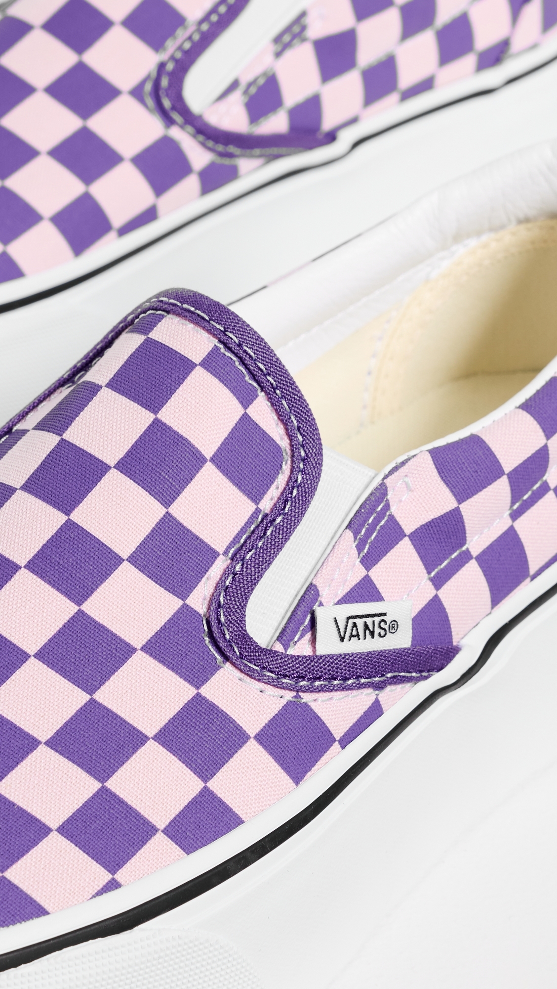 Classic Slip On Stackform Sneakers Checkerboard Pale Pink/Purple W