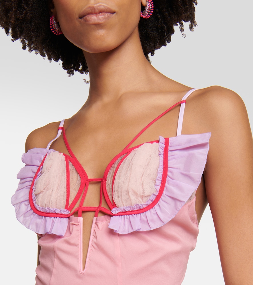 Silk-blend minidress