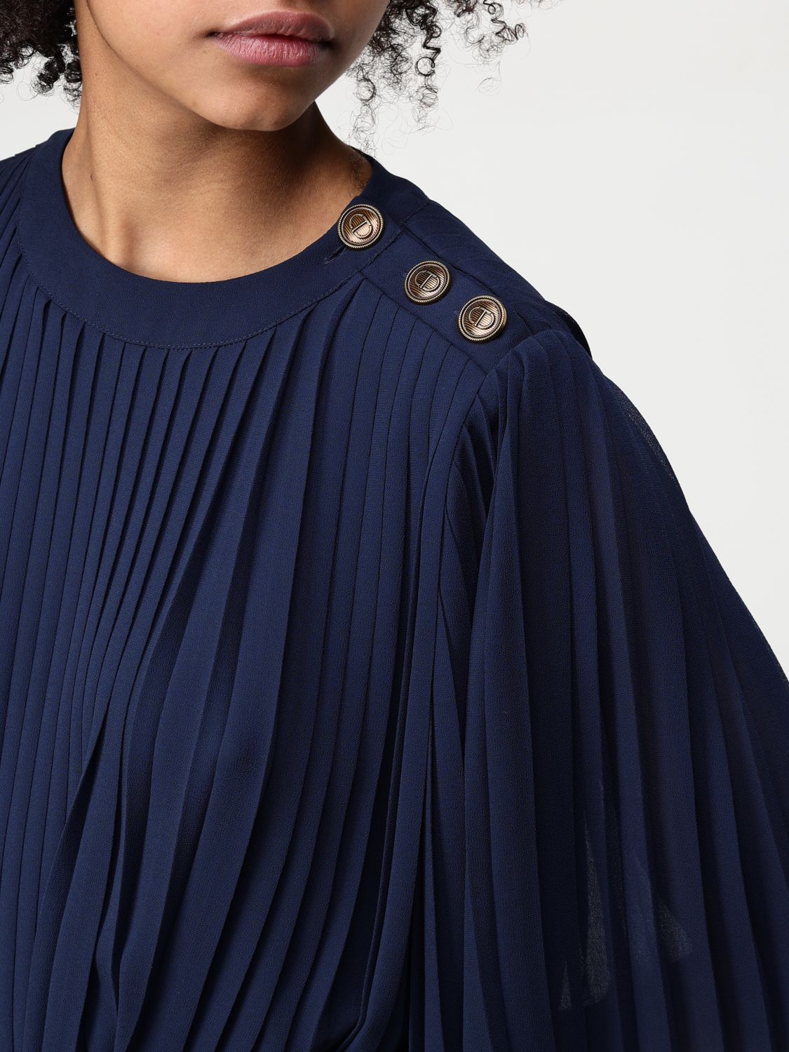 Pleated mini dress - Blue