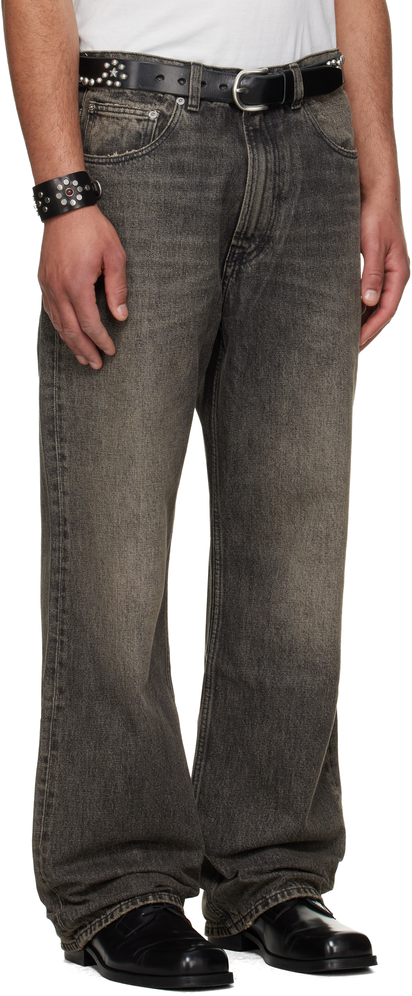 Black Third Cut Jeans