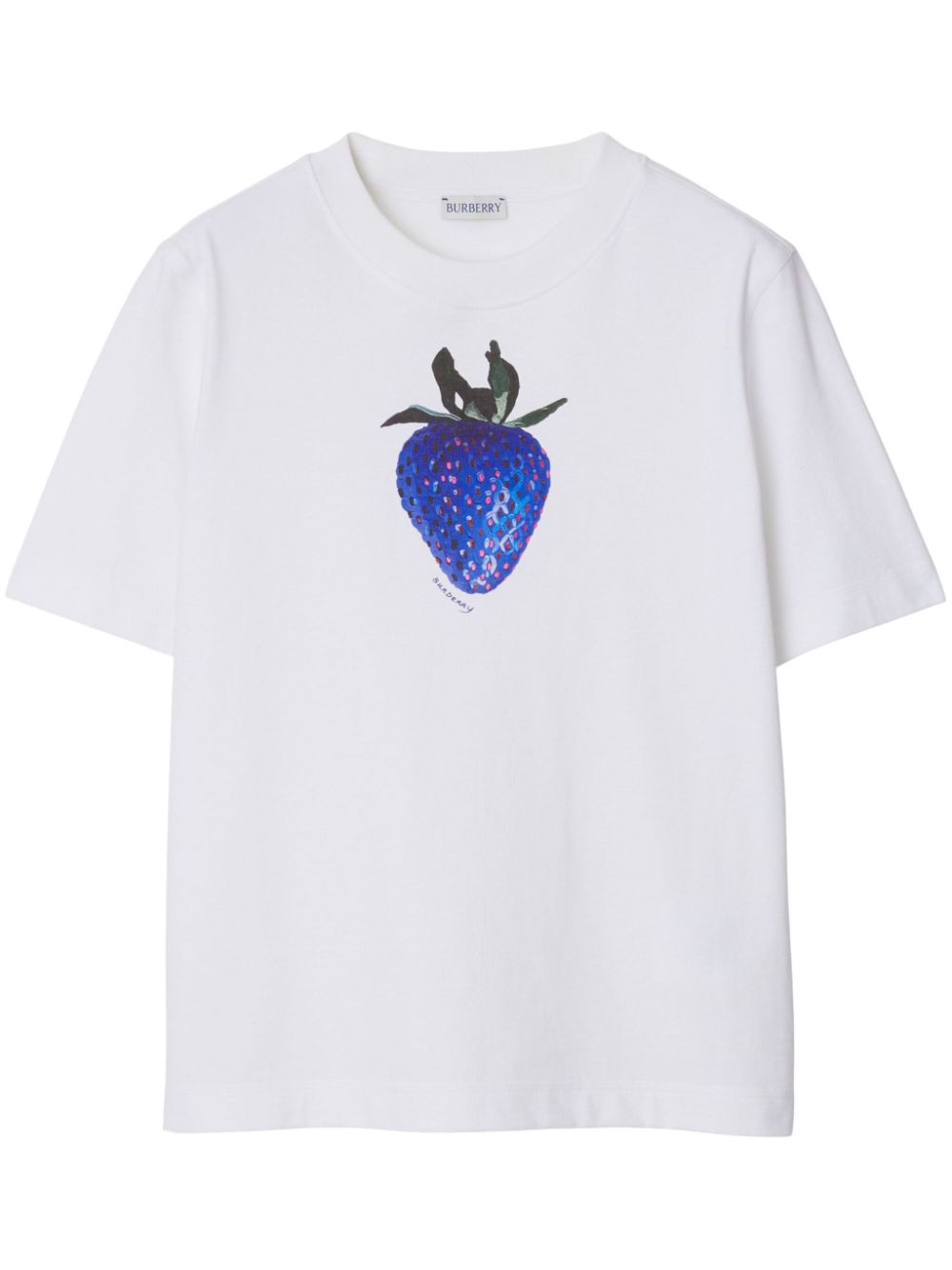 Strawberry-print cotton T-shirt - White