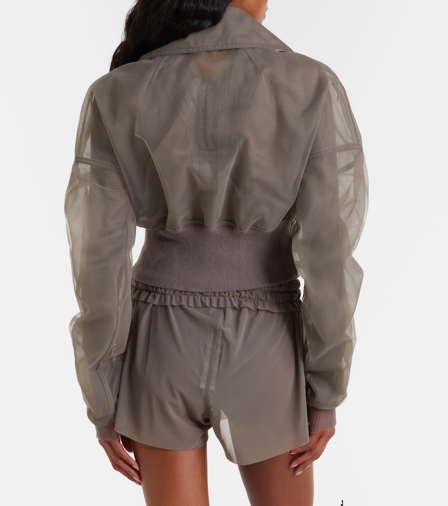 Dracucollar tulle and organza bomber jacket