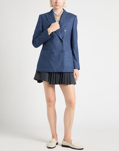 Woman Blazer Slate blue Size 10 Virgin Wool, Elastane