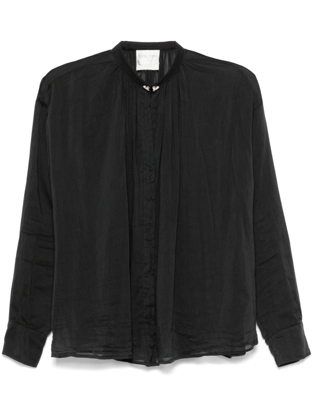 Crystal-embellished voile shirt - Black