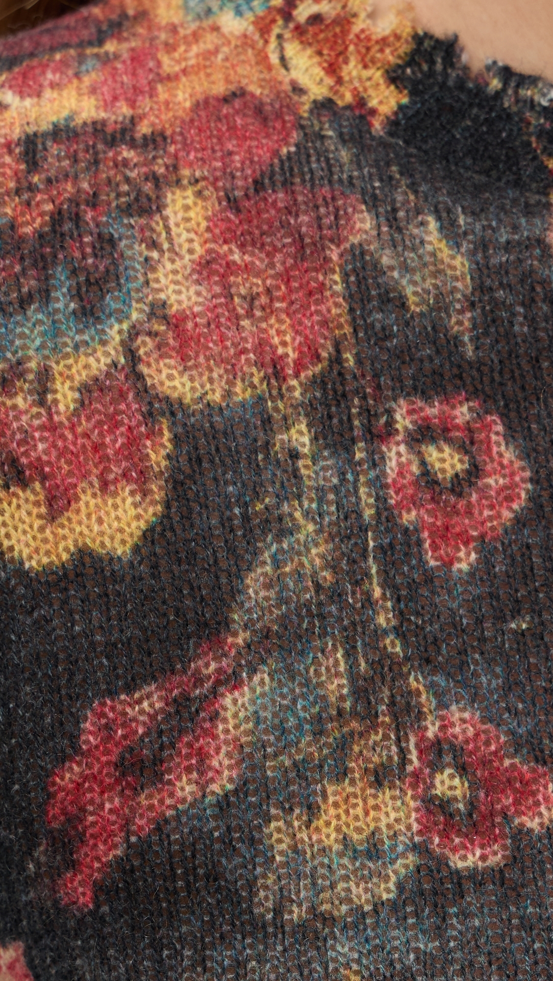 Printed Baby Cashmere Crew Neck Multicolor Floral