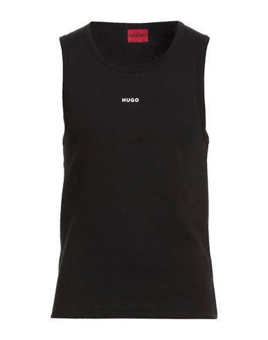 Man Tank top Black Size L Cotton, Elastane