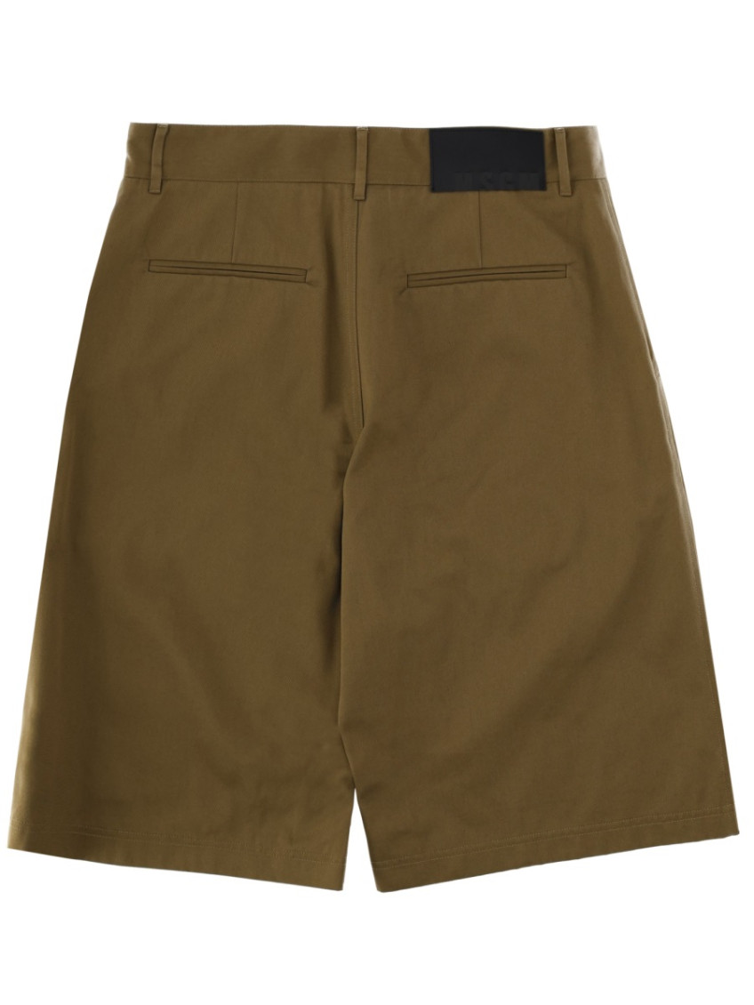 MSGM - cotton shorts logo patch belt loop