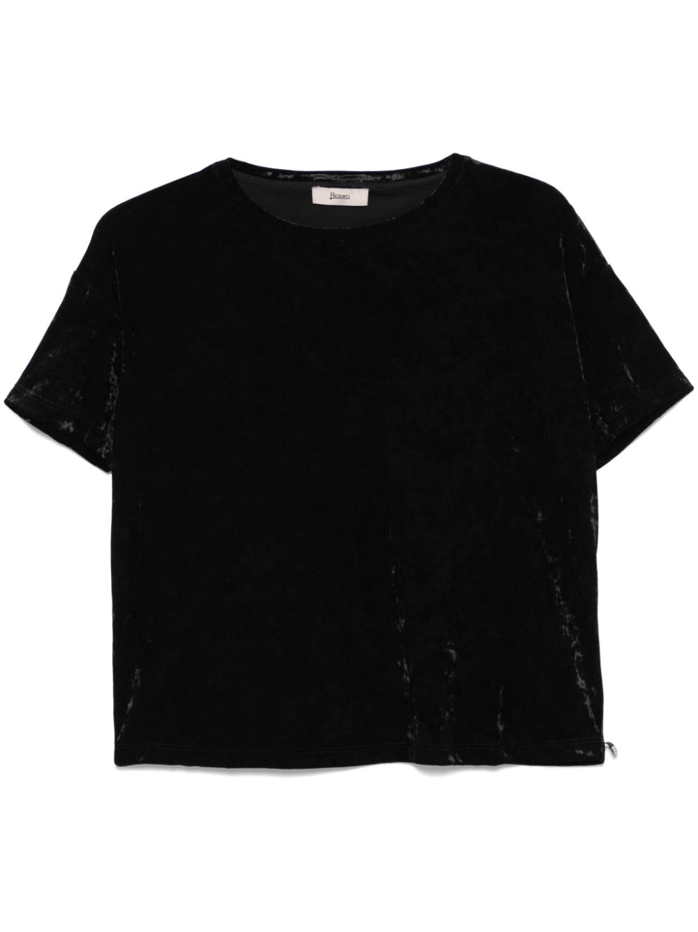 Marbled velvet T-shirt - Brown