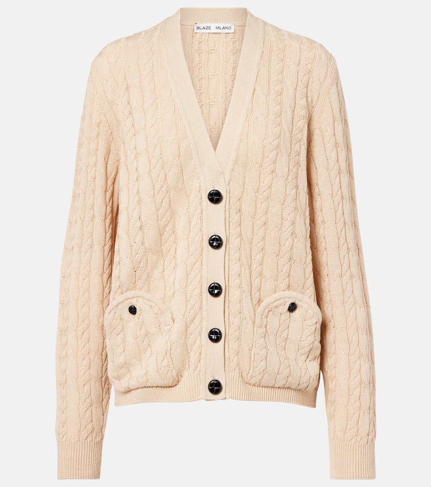 Blazé Milano Ket cable-knit cotton cardigan