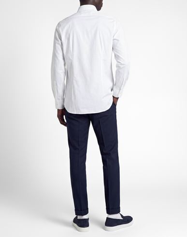 Man Shirt White Size 17 Cotton, Elastane