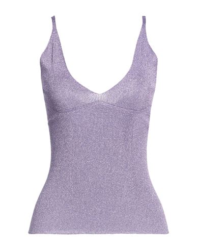 Woman Top Lilac Size M Metallic Polyester, Polyamide