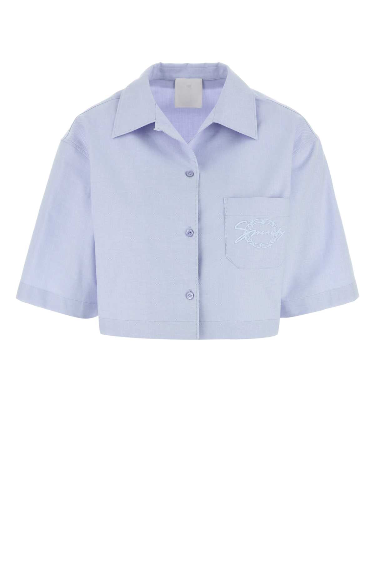 Cropped Pyjama Shirt — Blue