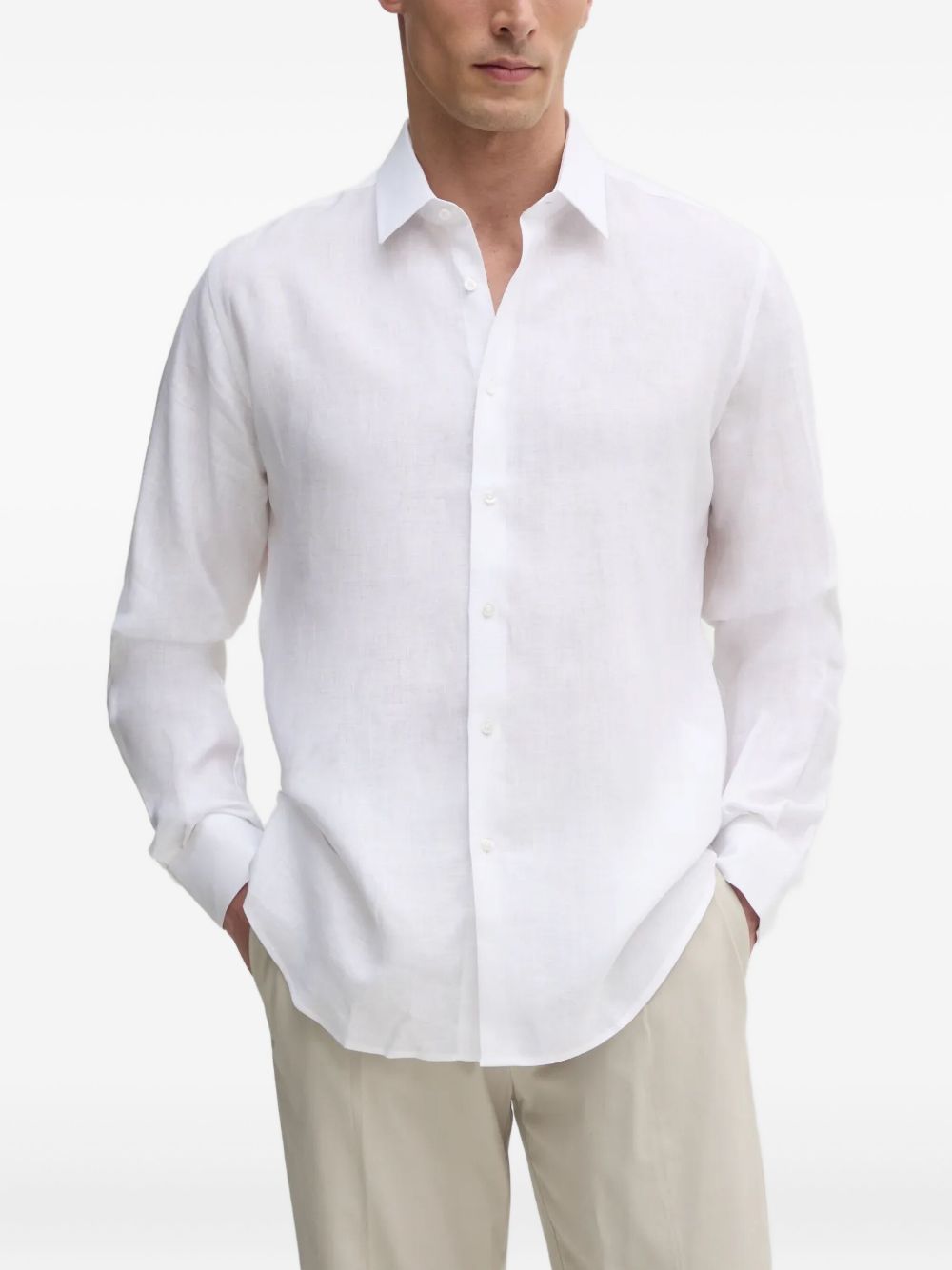 Long-sleeve cotton shirt - White