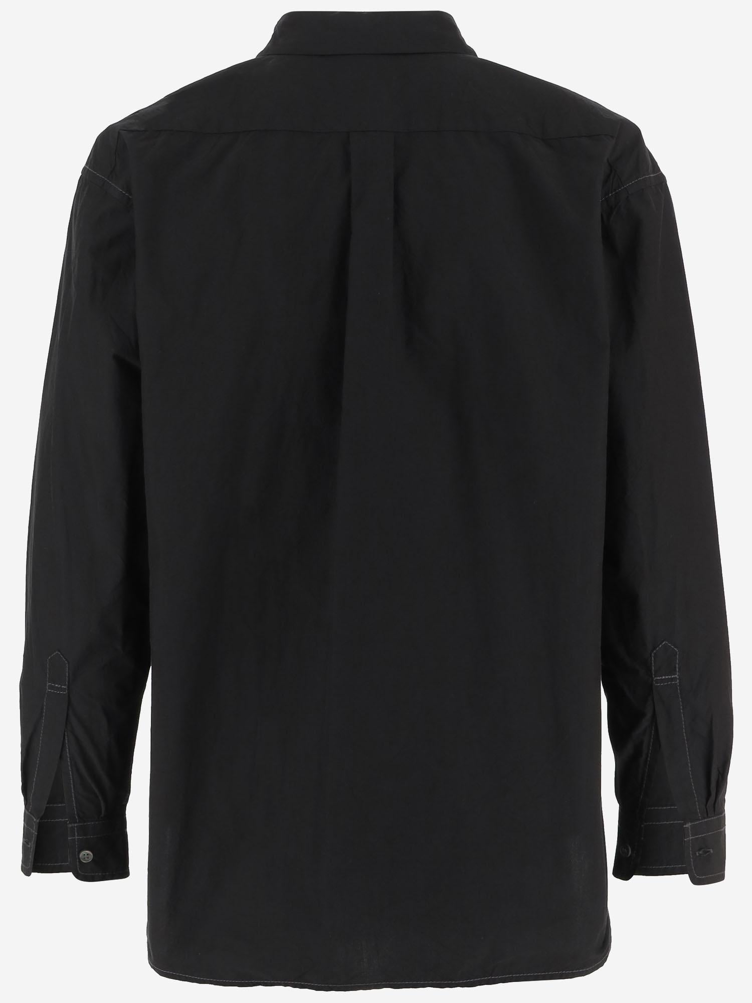 Cotton-Blend Shirt — Black