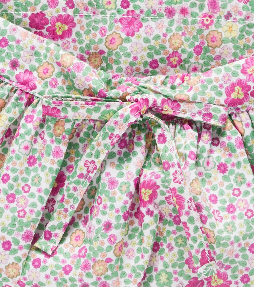 Luna lace-trimmed floral cotton skirt