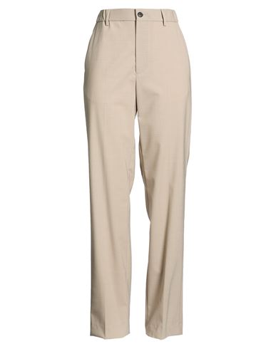Woman Pants Sand Size 6 Polyester, Virgin Wool, Elastane