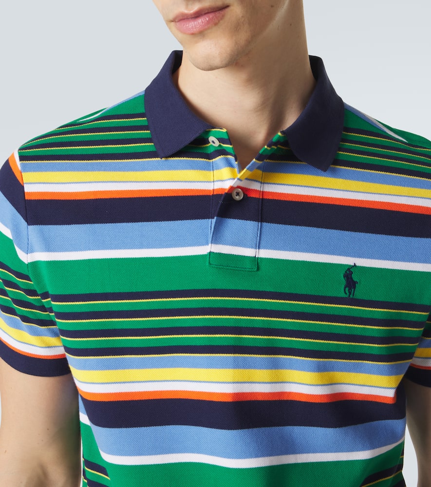 Striped cotton polo shirt